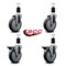 Service Caster 5'' Thermoplastic Rubber Wheel Swivel 1-1/2'' Expanding Stem Caster Set 2 Brakes, 4PK SCC-EX20S514-TPRB-2-PLB-2-112 - alternate 3